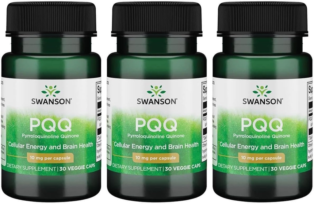 Swanson Pqq Pyrroloquinolin Quinone 10 mg 30 Vegan Caps (3 Pack)