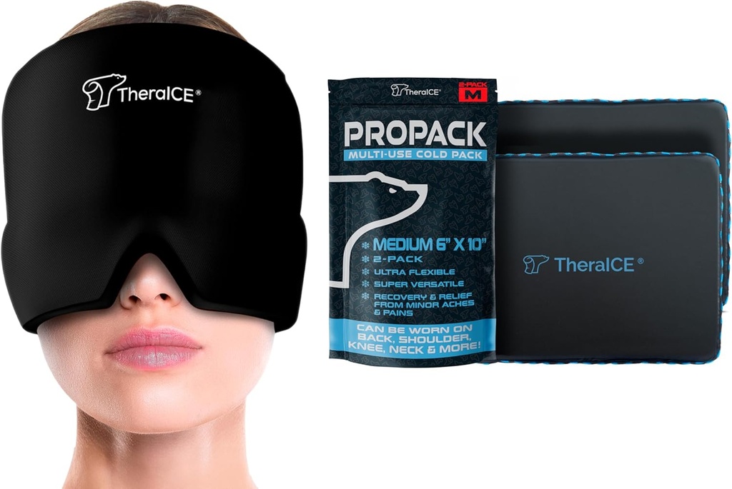 TheraICE Headache & Migraine Relief Hat & TheraICE PROpack Ice Pack