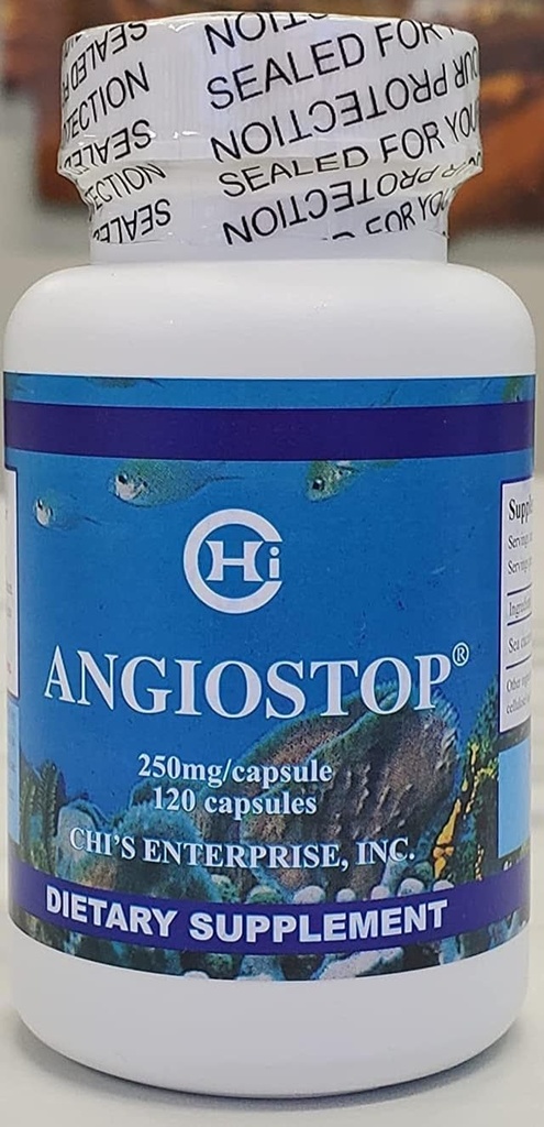 Chi 's Enterprise Angiostop Capsules Measures 124; Sea Cucumber Extract Dietary Supplement understøtter optimal immunforsvar - 250 Mg / Per Capsule (120 Kapsler)