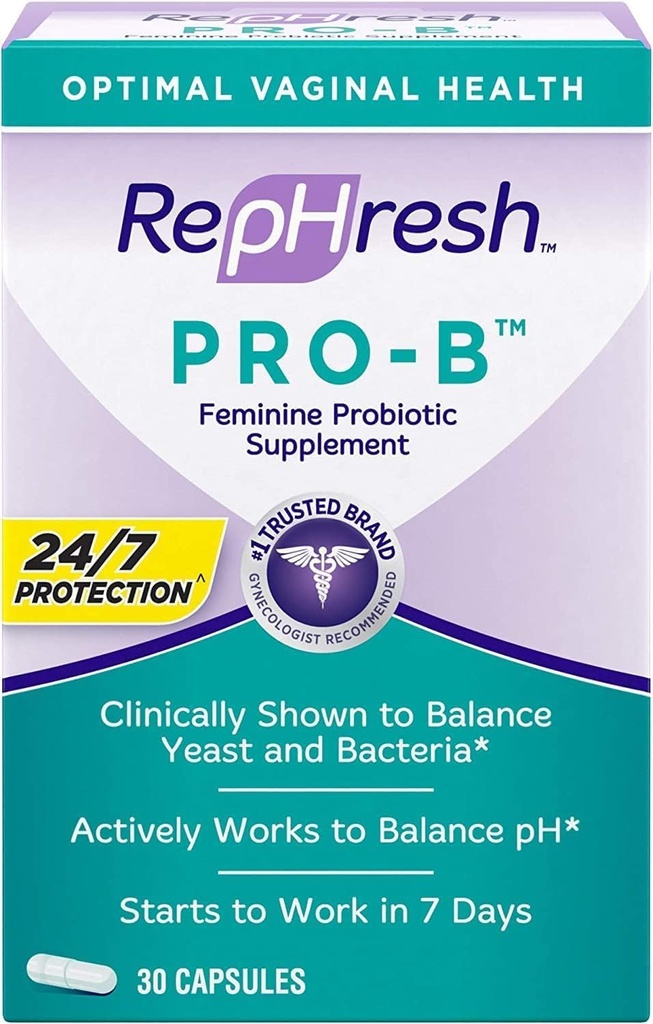 Opfrisket pro- B probiotisk femininintilskud, 30 kapsler (pakning med 3)