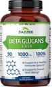 Zazzee Extra Strength 1,3 / 1,6 Beta glucans, 1000 mg, 100% koncentreret, 90 Vegankapsler, Understøtter et sundt immunsystem, 100% vegetar, All- Natural og Non- GMO