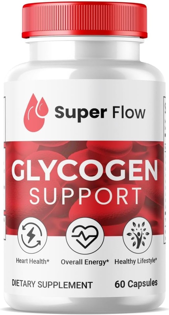 (1 pakke) Super Flow Glycogen, SuperFlow Glycogen Support Kapsler, Glyco Optimizer Formel, Natural Blood Vessel Cleaner, Premium Super Flow Glycogen Support (60 Kapsler)