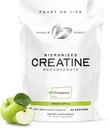 Muskel Feast Creapure - Mikroniseret Creatin monohydrat pulver • 124; Premium Pre- workout eller efter - workout • 124; Smagsfyldt Creatin for kvinder & mænd • 124; Let at blande, Gluten- fri, sikker og ren (Green Apple, 250g)