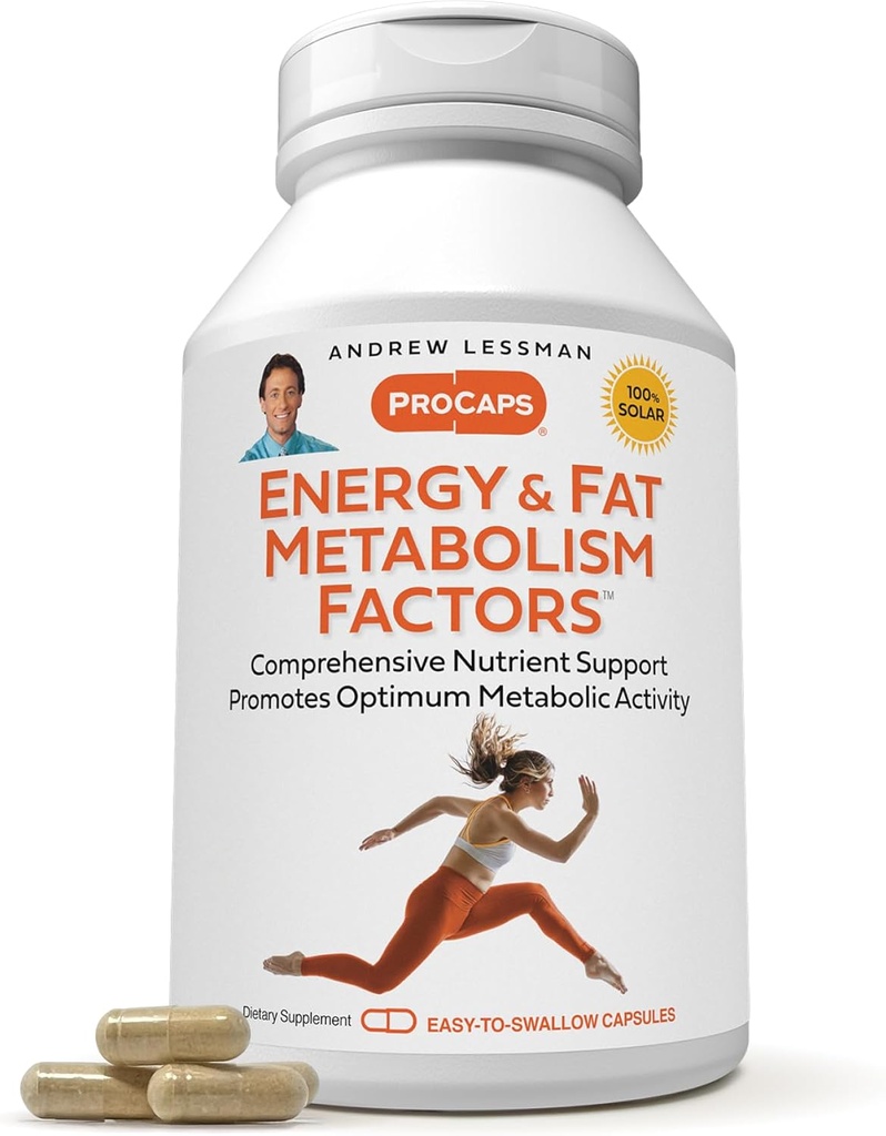 ANDREW LSSMAN Energy and Fat Metabolisme Factors 360 Capsules - fremmer Optimum Fat Burning og Energy Metabolisme, med Carnitin, Green Tea, Guarana, Ginseng, B- Complex. Let at synke kapsler