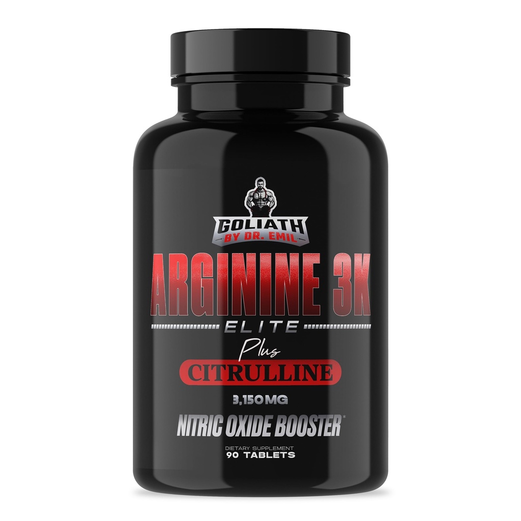 Dr. Emil - Elite L Arginin (3150mg) + L- Citrullin Højeste dosis - nitrogenoxid supplement for vaskularitet, udholdenhed og hjerte sundhed (AAKG og HCL) - 90 tabletter