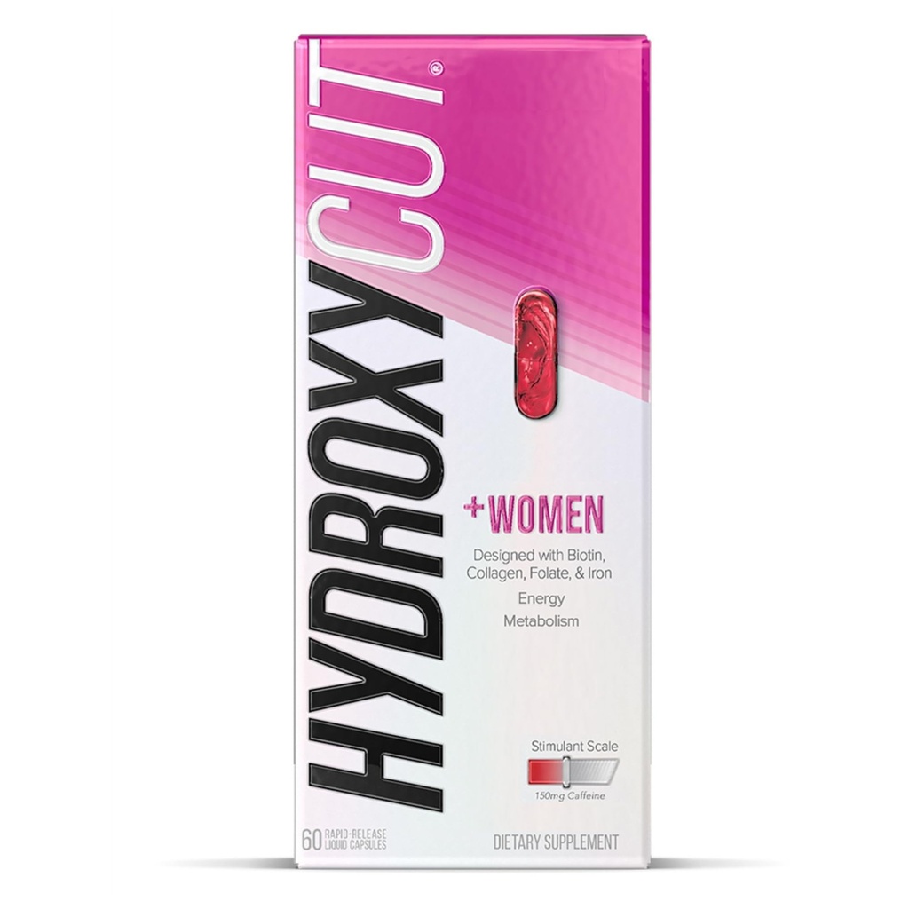 Hydroxycut + Kvinder - 60 Rapid- Release Flydende kapsler - Inkluderer Biotin, Collagen, Folate & Jern