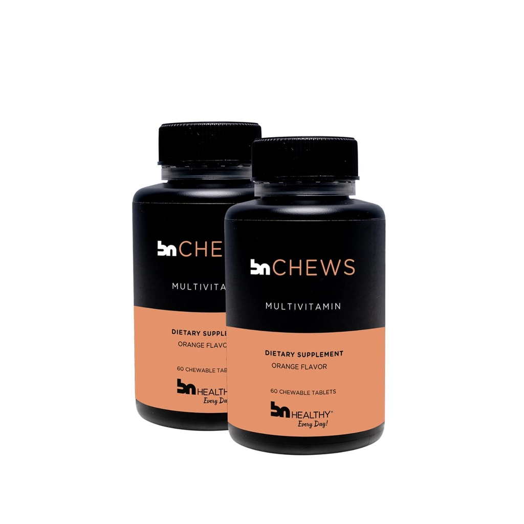 BNSund Chewable 2 Pack Bariatric Multivitamin med jern, B12-vitamin, lækker Orange Flavor - 120 Ct - 60- 120 Day Supply.