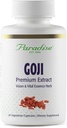 Paradise Herbs Goji Extract, Vital Essence Herb, Hud, Øjne, Krop Support, Vegan, Gluten Free, Ikke GMO, 60 Greve Vegetariske Kapsler