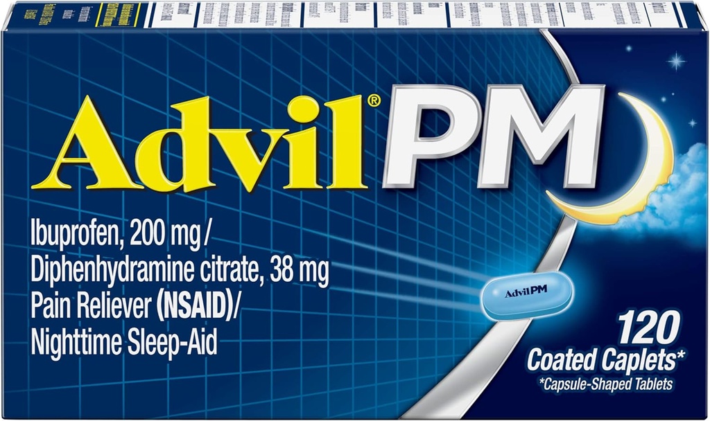 Advil PM Caplets 120 ea (pakke med 3)