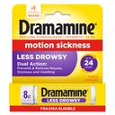 Dramamin Motion Sygdom Mindre Drowsy, Rejse Hætteglas, Multikolor, 8 Greve