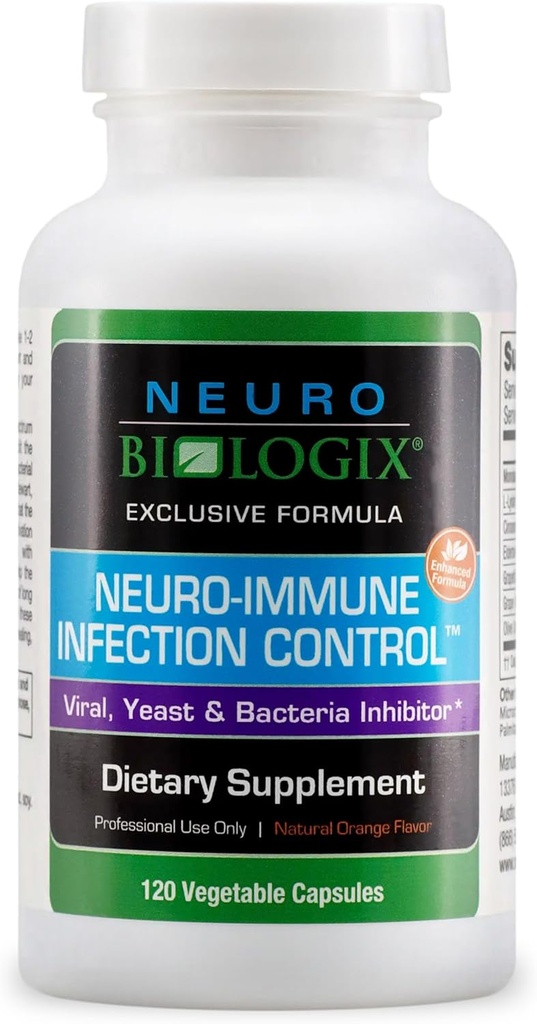 Neuro immuninfektion kontrol - Advanced Gut & immunsupport supplement - Hjælper med at opretholde Gær balance & fordøjelsesfunktion - Indeholder Monolaurin, L lysin, Elderberry, Cinnamon & Olive Leaf