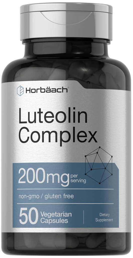 Horbäach Luteolin Complex Supplement124; med Rutin Mex124; 50 Kapsler Mex124; Vegetar, Non- GMO & Gluten Free Flavonoid Formel