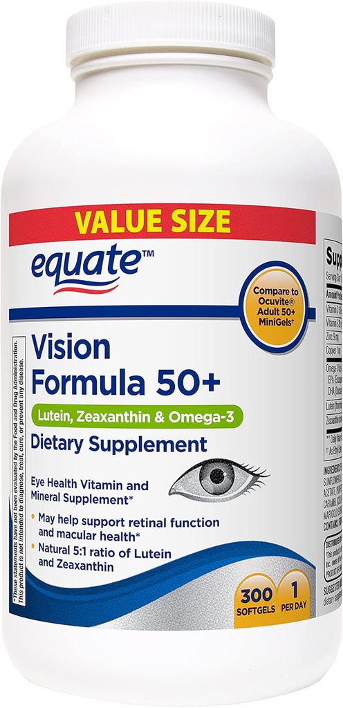 Ligge Vision Formel 50 + Lutein, Zeaxanthin & Omega-3, 300 Softgel