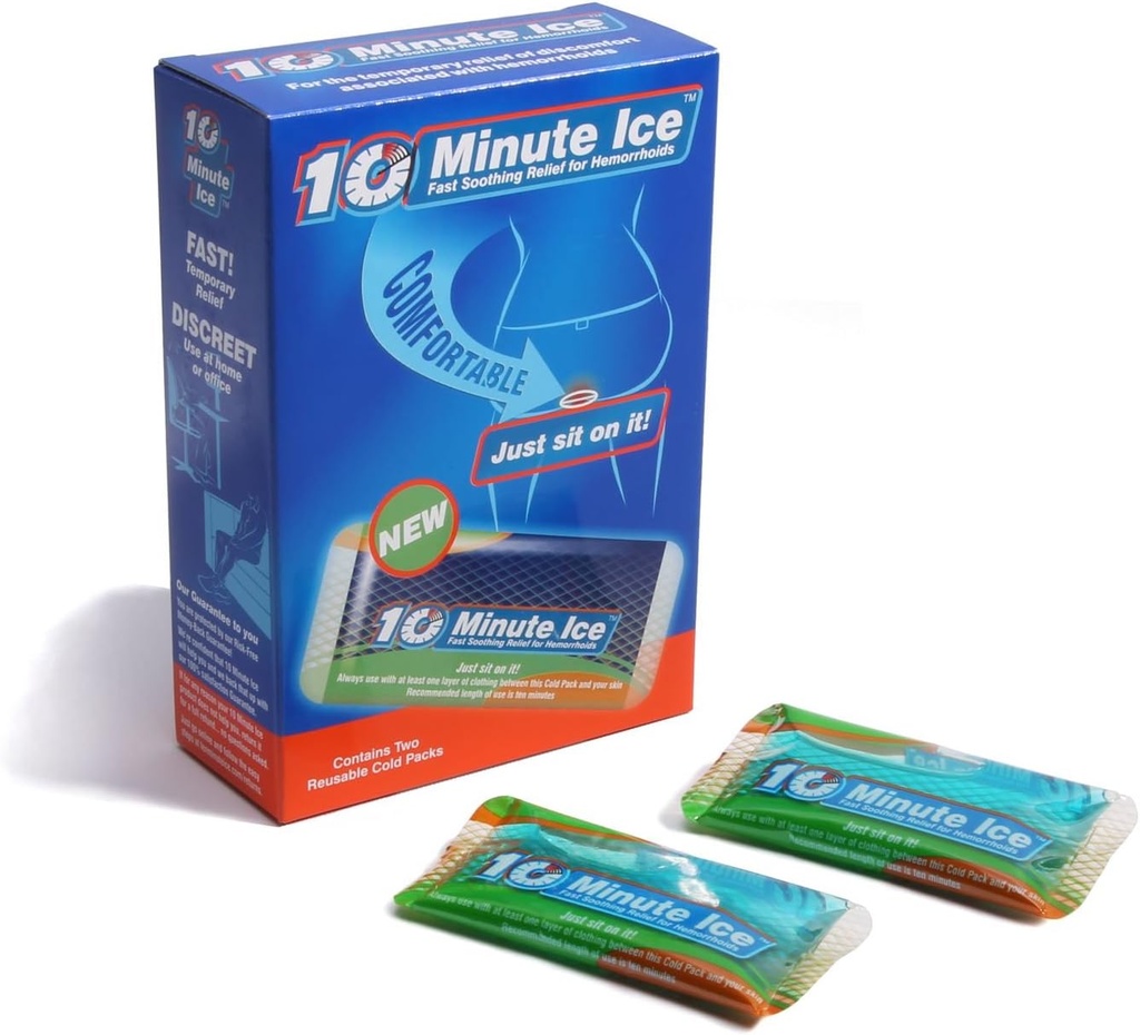 Hæmorroid behandling for hurtig lindring. Inkluderer to udformede ispakninger til koncentreret relief (2 pakker)