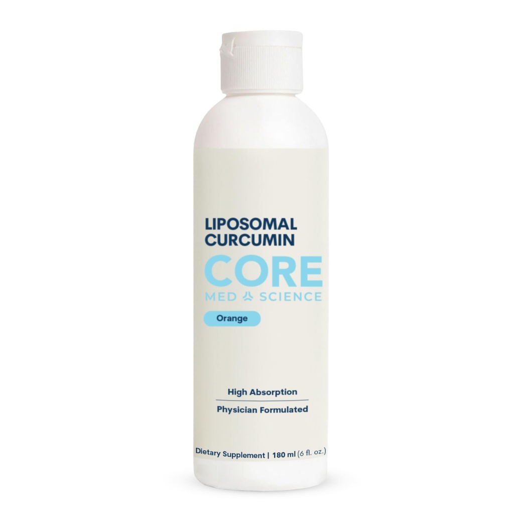 Core Med Science Liposomal Curcumin flydende gurkemeje supplement, 6 Fl Oz - høj absorption sundhed støtte til voksne - gurkemeje flydende dråber Det fremmer kognitiv