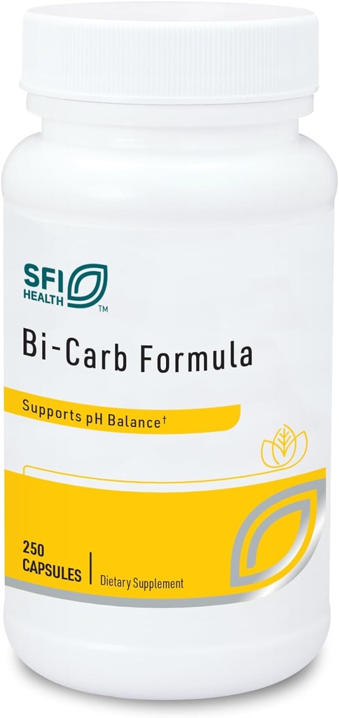 SFI Health Sodium Bicarbonate & Potassium Bicarbonate Supplement - Key Components Help Maintain Healthy pH (Acid/Base) Balance - Gastrointestinal Support - Bi-Carb Formula (250 Capsules)