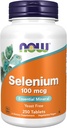 Now Foods Supplements, Selen (L- Selenomethionin) 100 mcg, Essential Mineral *, 250 tabletter