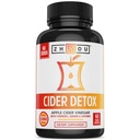 Zhou Cider Detox - Apple Cider Vinciferkapsler med mor, Raw Natural ACV piller til kvinder & mænd, Herbal Complex tillæg med gurkemeje & Cayenne pepper - 60 Vegansk kapsler