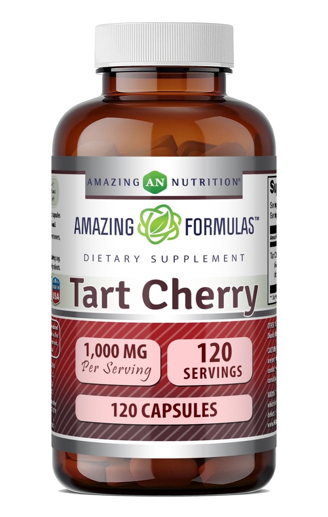 Amazing Formulas Tart Cherry Extract Supplement | 1000 Mg per Serving | Capsules | Non-GMO | Gluten-Free | Made in USA (1 Pack, 120 Count)