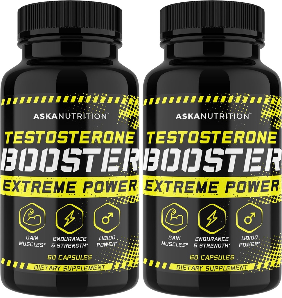 Testosteron Booster for mænd - Male Enhancing tillæg med Horny Geat Weed & Tongkat Ali - Muscle Builder udvidelsen piller - Natural Test Booster øget lyst, energi, Stamina, Libido (2 PAKNING)