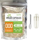 Size 000 Empty Vegetarian Capsules, (100 Count) Vegan Clear Fillable Veggie Pill Capsules for DIY Supplement Filling