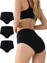 BATTEWA lækagebevis Undertøj til kvinder Vaskbar, Inkontinens Undertøj Absorbency Cotton Panties Bstige Lækage Beskyttende 50ML (Sort, X- Large, 3- Pack)