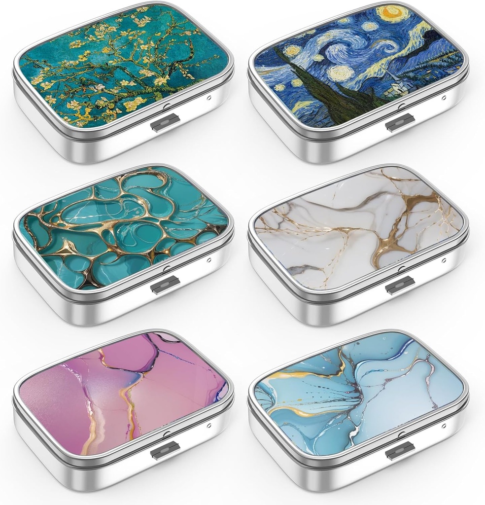 Pill Box 2 Segment Lille Pill Case, Portable for Pocket eller Purse Pill Organizer Pill Container Holder til at holde vitaminer, medicin, fiskeolie og kosttilskud (6PCS)