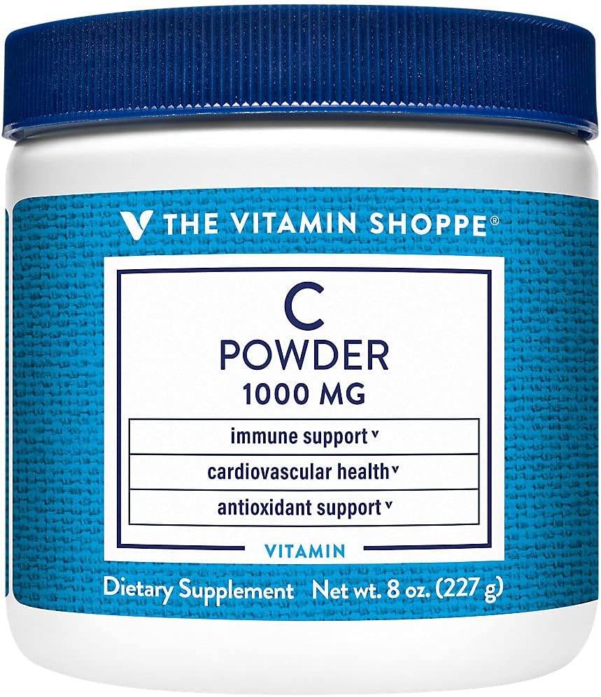 Den Vitamin Shoppe C-vitamin pulver 1.000MG, Antioxidant, der understøtter immunforsvar og hjerte-kar-sundhed (8 ounces pulver)