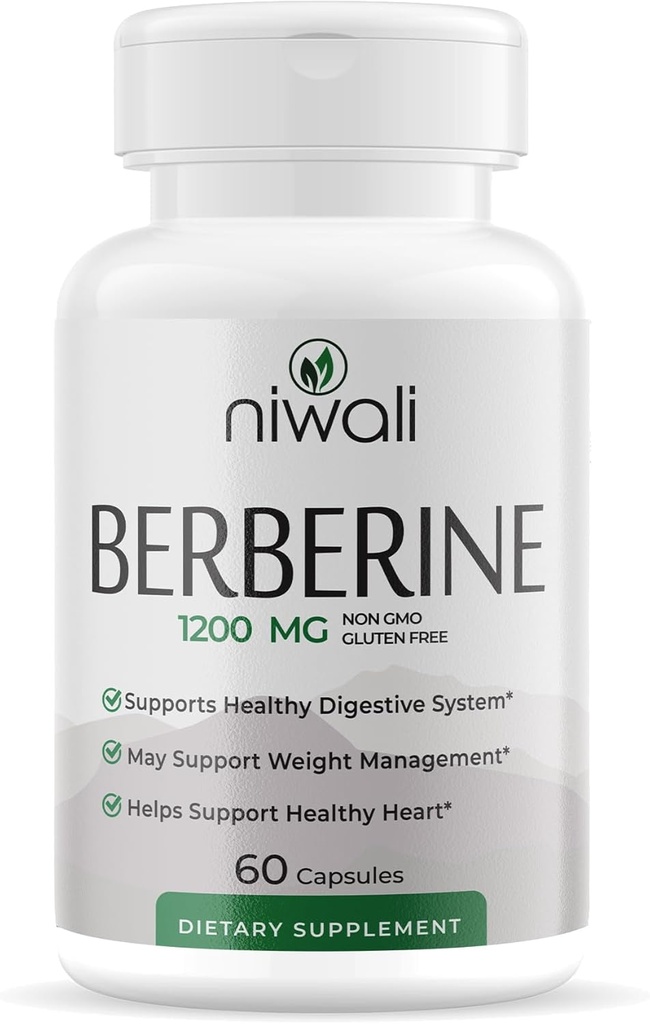 Berberine Supplement - Potent 1200mg Per Serving Medic124; Berberine HCI Root Supplements Pills Medical 124; Understøtter hjerte sundhed, immunsystem, og sund GI Medical 124; Non- GMO & Gluten- Free Medical 124; 60 kapsler.
