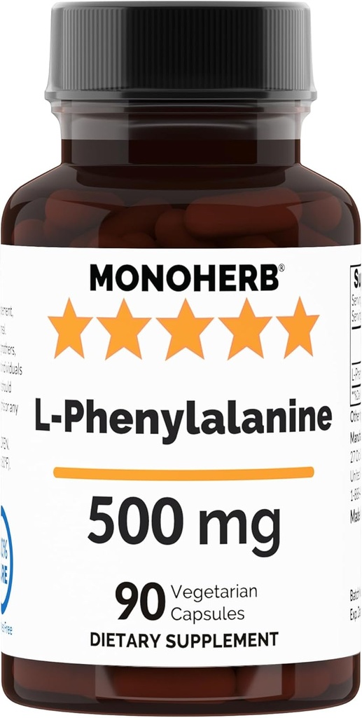 MONOHERB L- Phenylalanin 500 mg per kapsel - 90 Veg kapsler
