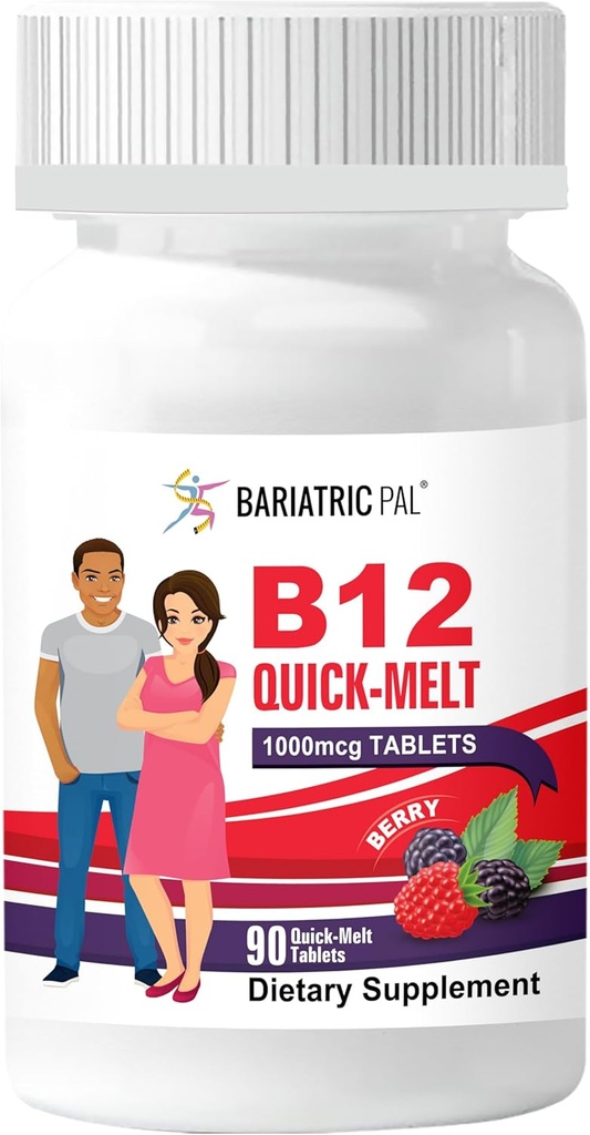 BariatricPal 1.000mcg B12 Sugar- Free Quick Melts (90 Greve) - Berry