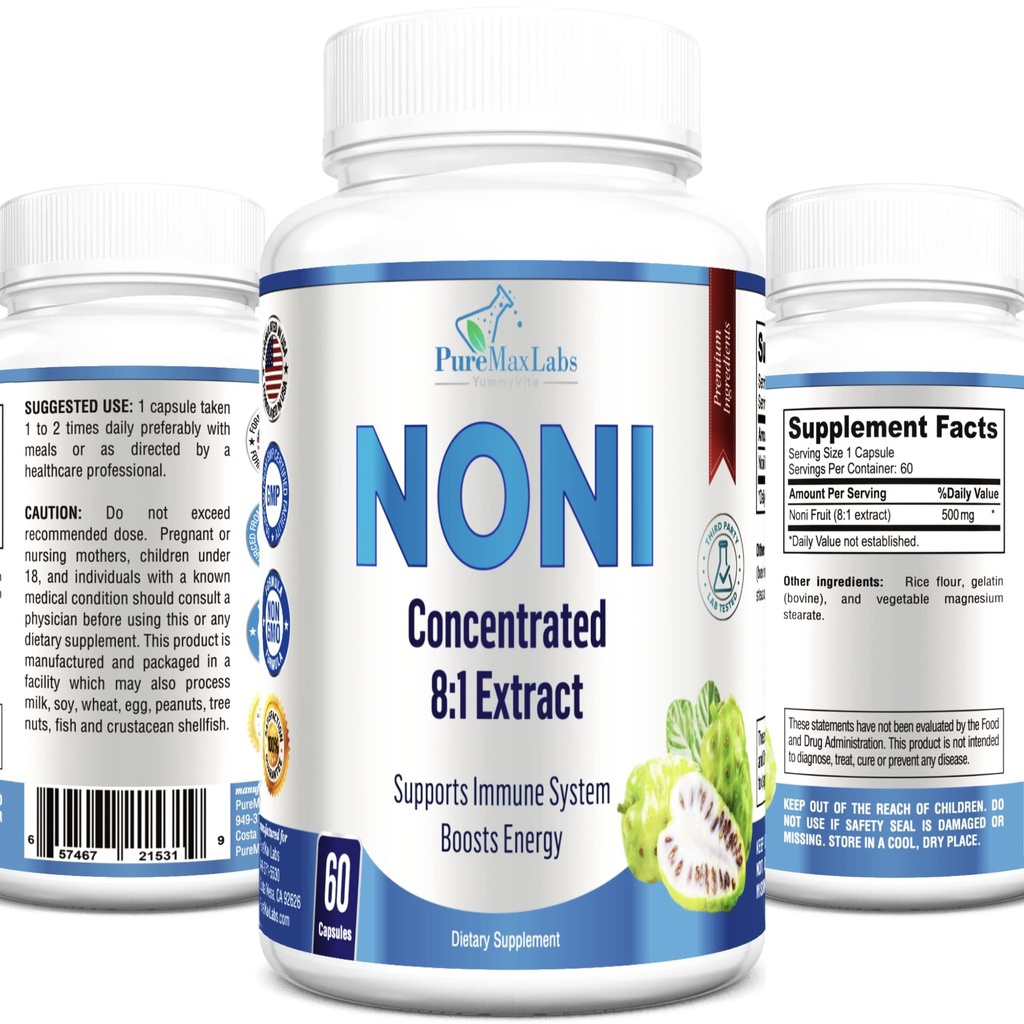 Noni kapsler - Noni Fruit Extract, (Morinda Citrifolia), immunforsvar - 60 kapsler