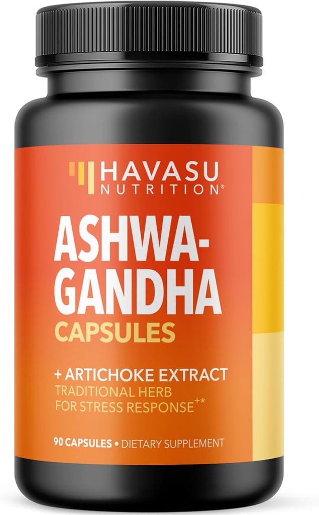Ashwagandha 1000mg med Artichoke Extract - Ashwagandha kapsler til Stress, Mood og energistøtte - Adaptogen urtestøtte til mænd og kvinder - 90 Vegan, non-GMO kapsler, 45 Servering