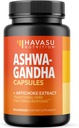 Ashwagandha 1000mg med Artichoke Extract - Ashwagandha kapsler til Stress, Mood og energistøtte - Adaptogen urtestøtte til mænd og kvinder - 90 Vegan, non-GMO kapsler, 45 Servering