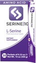 SERINE10 L- Serine Nootropics Pakninger - Support Brain Health, Memory, Focus, & Production of Serotonin, L- Tryptophan, & L- Cystine - 30 Premained Powder Packets with 10 Grams (30000 mg)