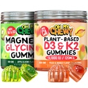 OH my cheWY Magnesium + D3K2 Gummies Bundle - 2 flasker (60 hver) - Apple Kiwi & Peach Mango