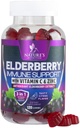 Immunsupport Gummier med Elderberry Extract - Sambucus Elderberry Gummy med zink & C-vitamin, Natural Vegan immunsupport supplement til voksne & børn, Gummy Elderberry Vitamin - 120 Gummies