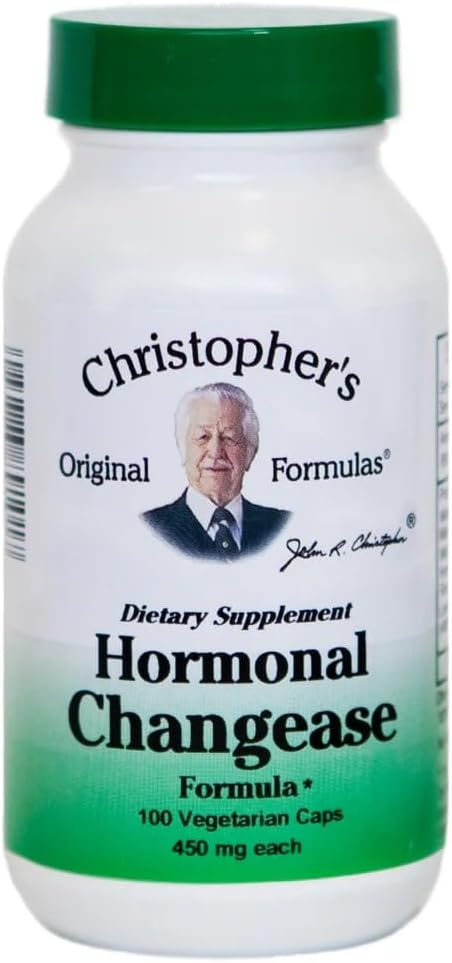 Christopher's Original Formulas Hormonal Changease Formula – 450 mg – 100 Vegetarian Capsules – Herbal Menopause Support