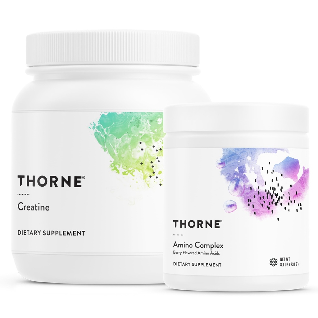 THORNE - Performance Power Duo - Amino Complex + Creatin Combo for Energy, Lean Muscle, og Endurance - NSF Certified for Sport - 30 til 90 Servere