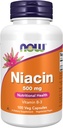 Now Foods Supplements, Niacin (B3- vitamin) 500 mg, Essential B- Group Vitamin *, Nutritional Health, 100 kapsler