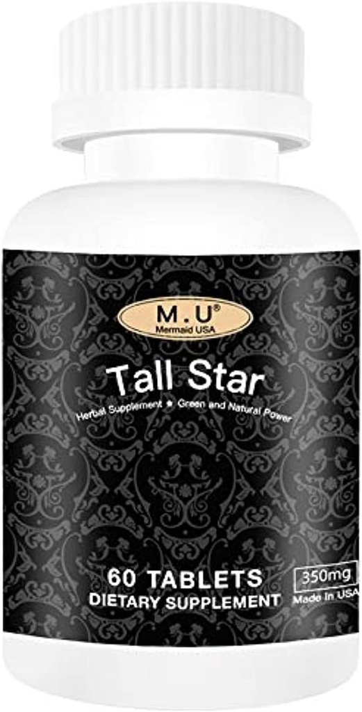 Høj stjerne - bedste højdestøtte Star- Magic Growth Development Bone Capsules Maximizer for Teens Kids Voksne Health Pills Gummies Support - Ikke GMO M.U Havfrue USA Natural og Pure Herb