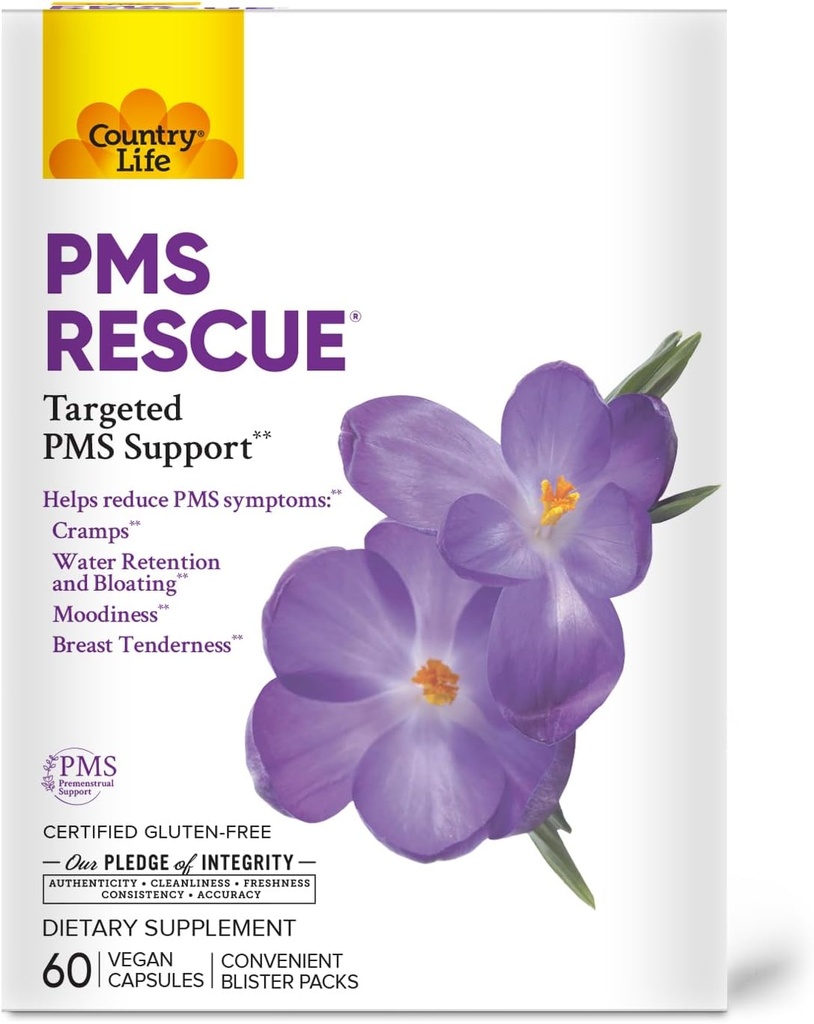 Country Life Women 's PMS Rescue 60 VegCap