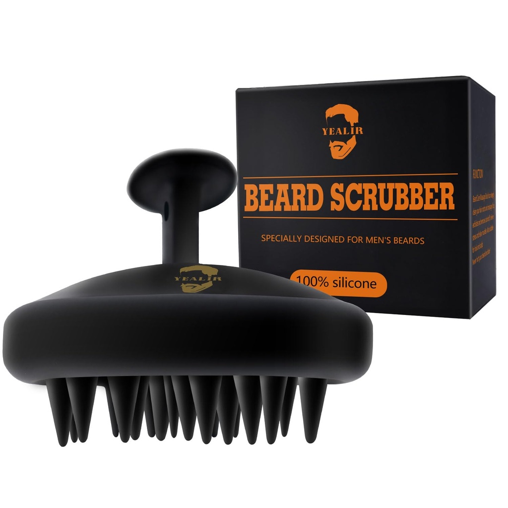 Beard Børst til mænd, Silicone Beard Scrush, Deep Cleans, Hår & Beard Exfoliator Hjælper Beard Shampoo Bedre Rens skæg, God hjælper til skæg Olie - Eco & Genbruges