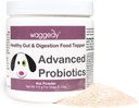 waggedy Advanced Probiotics Gut & fordøjelse Food Topper - fordøjelige enzymer w / Papaya - Probiotisk pulver - hund supplement pulver - Produkter til hunde over 6 uger (114g)