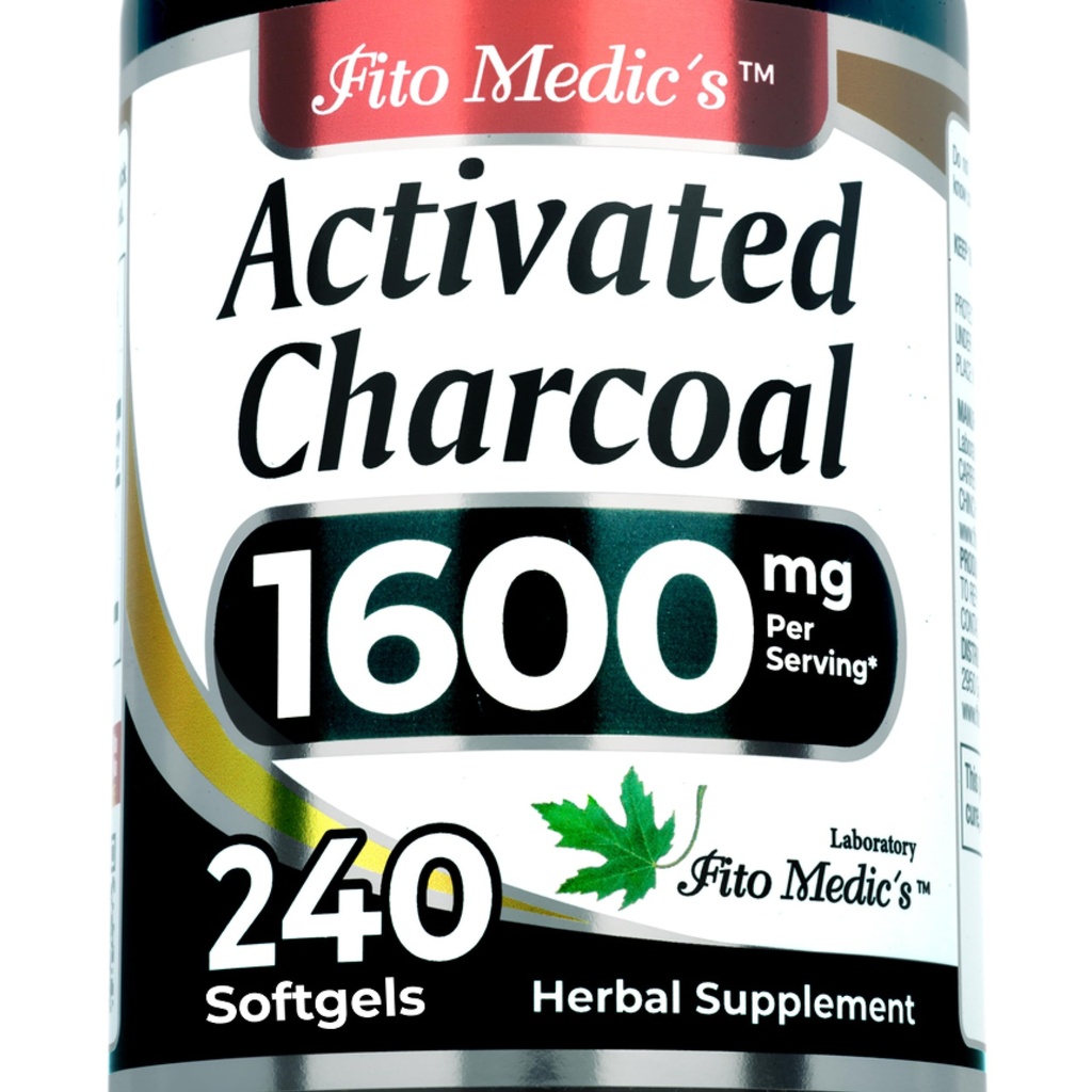 FITO MEDIC 'S Lab: 124; Aktiveret kul piller: 124; 1600 mg pr Servering: 124; 240 Caps: 124; Aktiveret kul: 124; Charcoal Kapsler: 124; Charcoal piller: 124; Ultra høj Absorption, s.