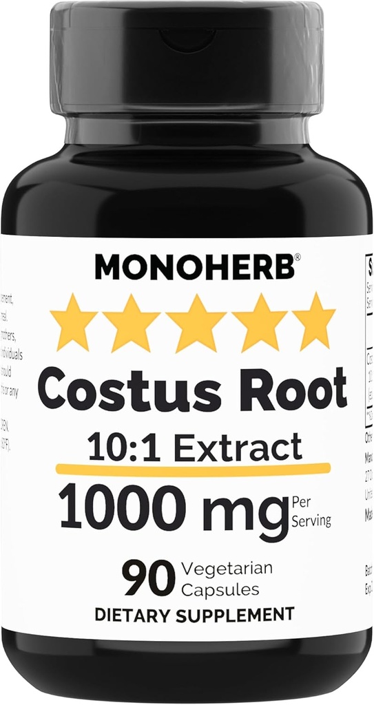 MONOHERB Costus Root Extract 1000 mg - 90 Vegetariske kapsler