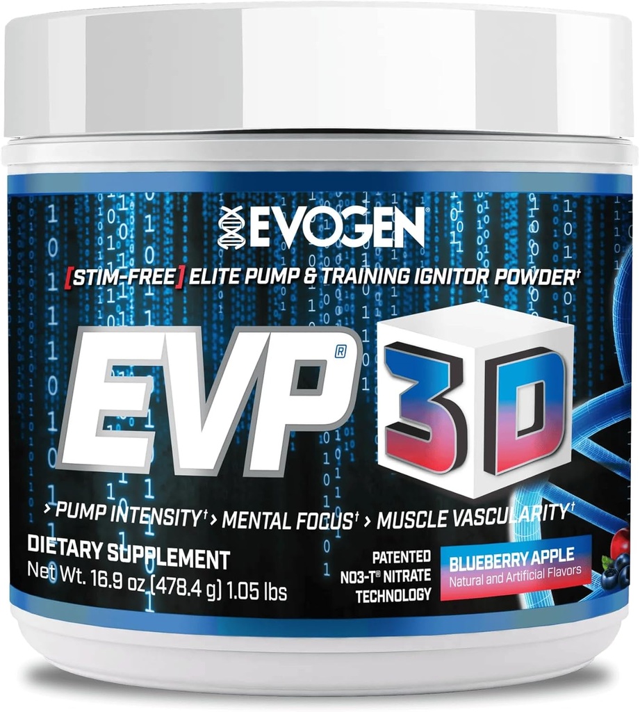 Evogen EVP 3D - Stim Free Pre Workout Powder for mænd & kvinder