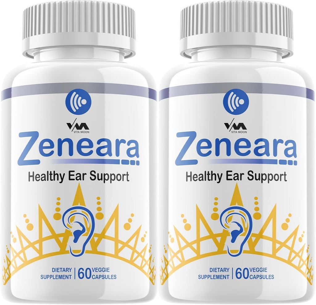 (2 Pack) Zeneara - Avanceret Formel Sund Øre Support, Hørelse Sundhed, og Wellness, 120 Kapsler