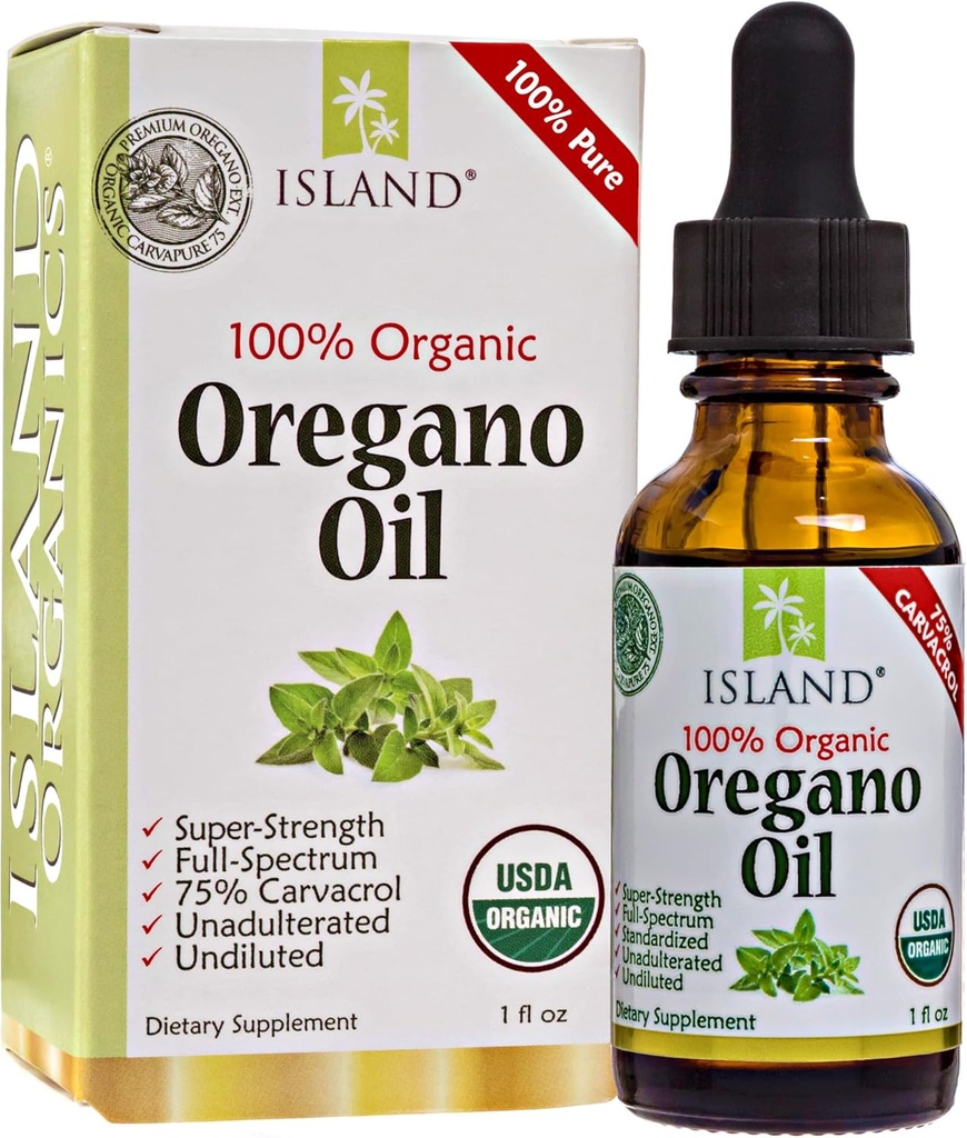 Oregano Oil Organic Liquid Drops - 100% Pure & Ufortyndet - USDA- Certified Organic (1 oz) 75% Carvacrol - dyrket i Spanien - immunsupporttillæg med olie af Oregano.