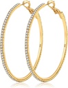 MOROTOL 14K guld Rhinestone Hoop øreringe - Fashion Thin Big Hoops, Hypoallergen, 20 / 30 / 40 / 50 / 60 / 70mm